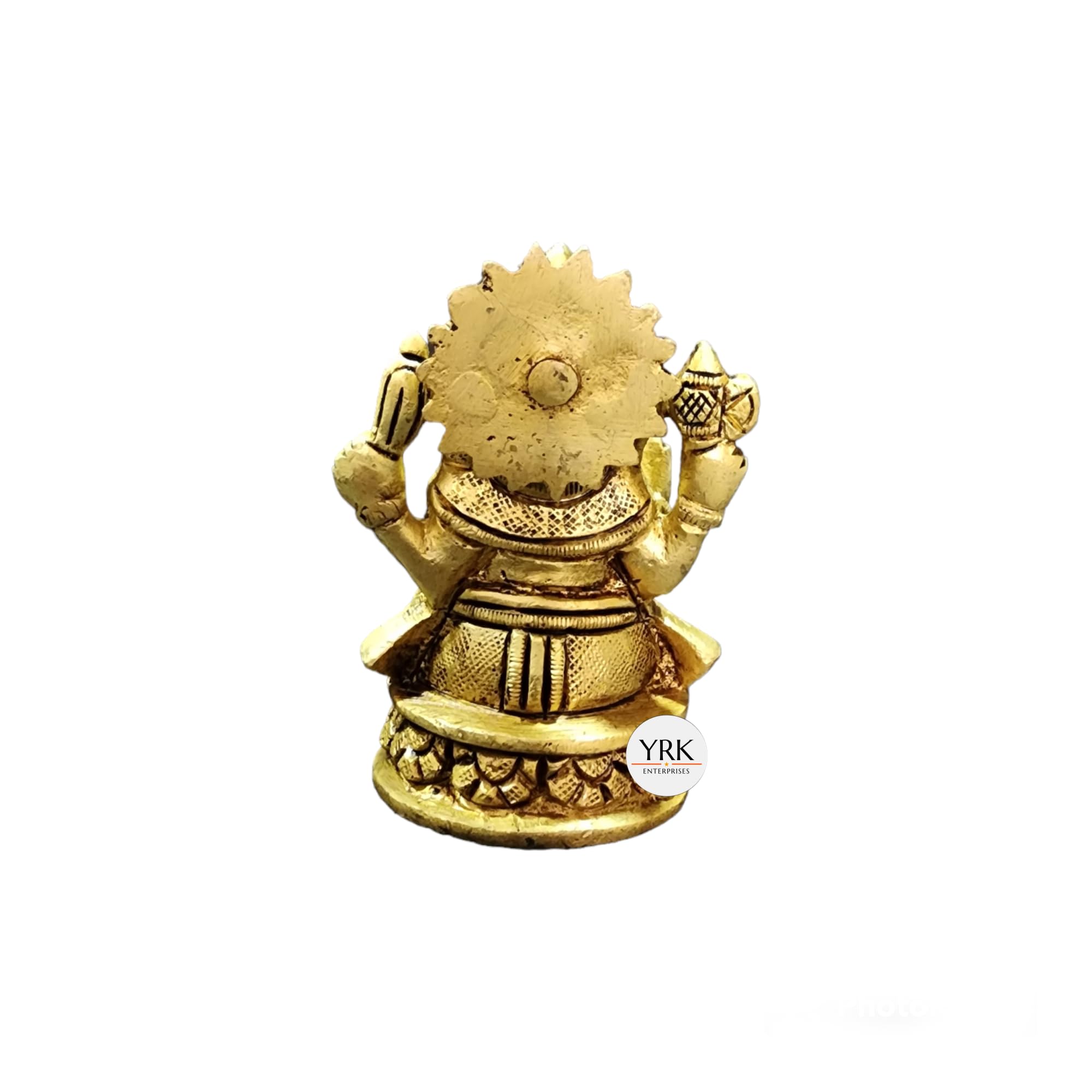 Yrk Brass Lakshmi Ganesha Set 3 Inch | Brass Lakshmi Ganapathi Set | Laxmi Ganesh Set 3 Inch